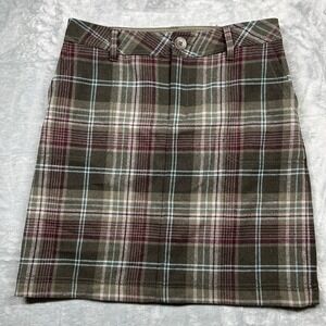 VTG Y2K Eddie Bauer Plaid Mini Skirt Womens Wool Blend A-Line Lined Petite 6P